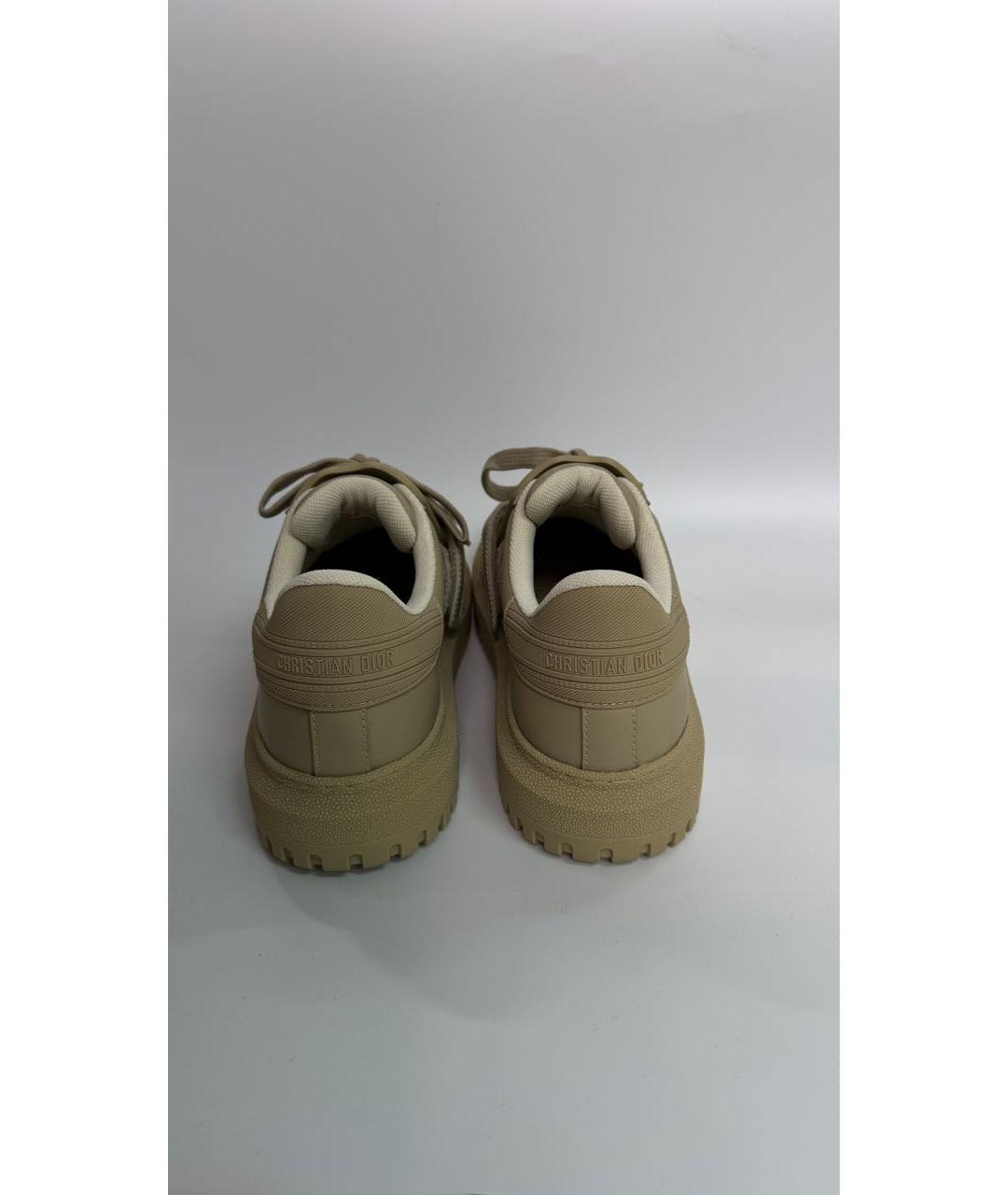 CHRISTIAN DIOR Бежевые кожаные кроссовки, фото 4