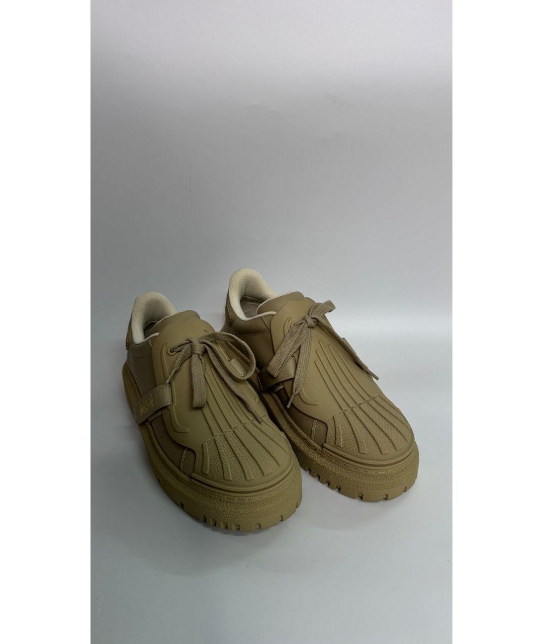 CHRISTIAN DIOR Бежевые кожаные кроссовки, фото 3