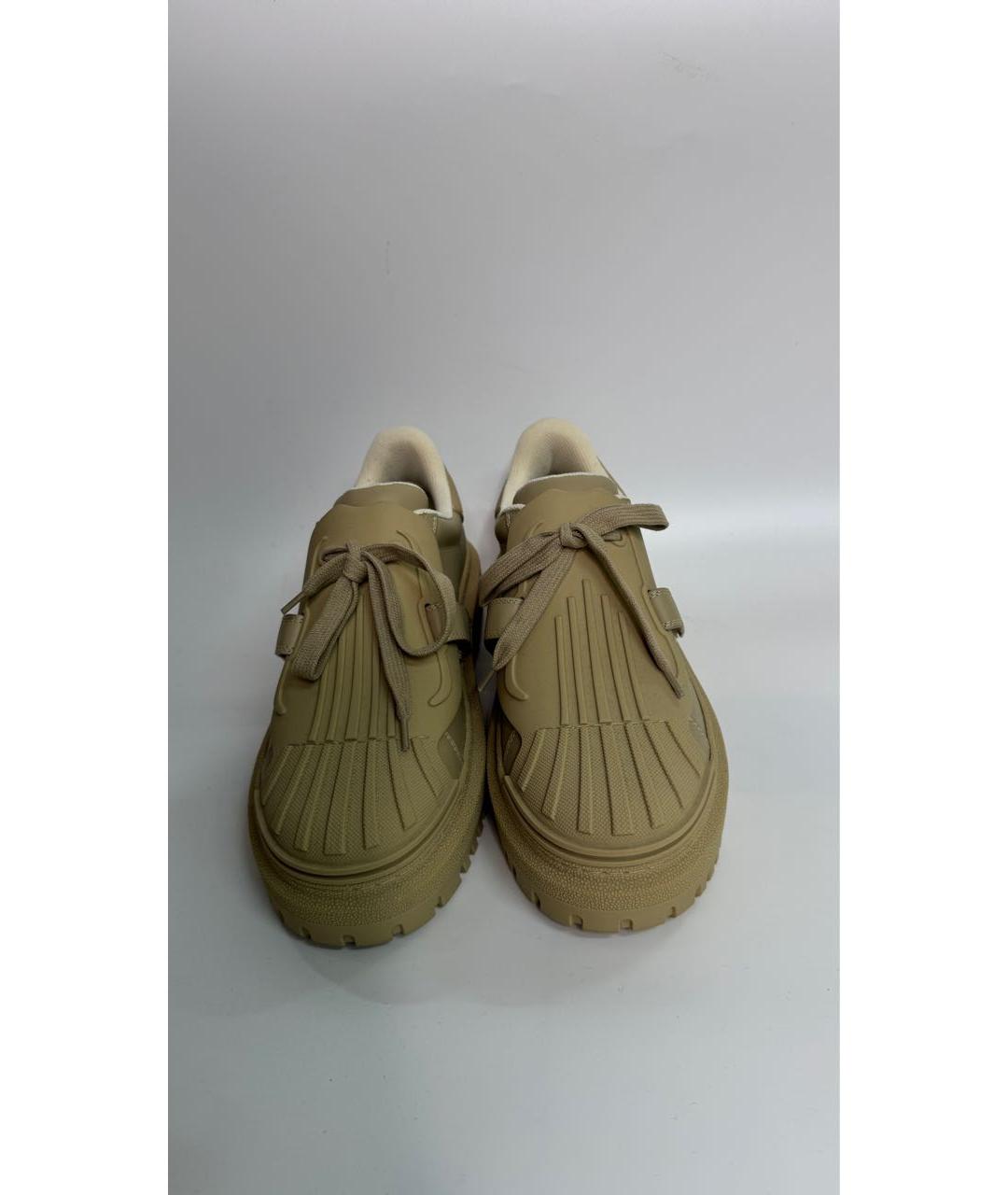CHRISTIAN DIOR Бежевые кожаные кроссовки, фото 2