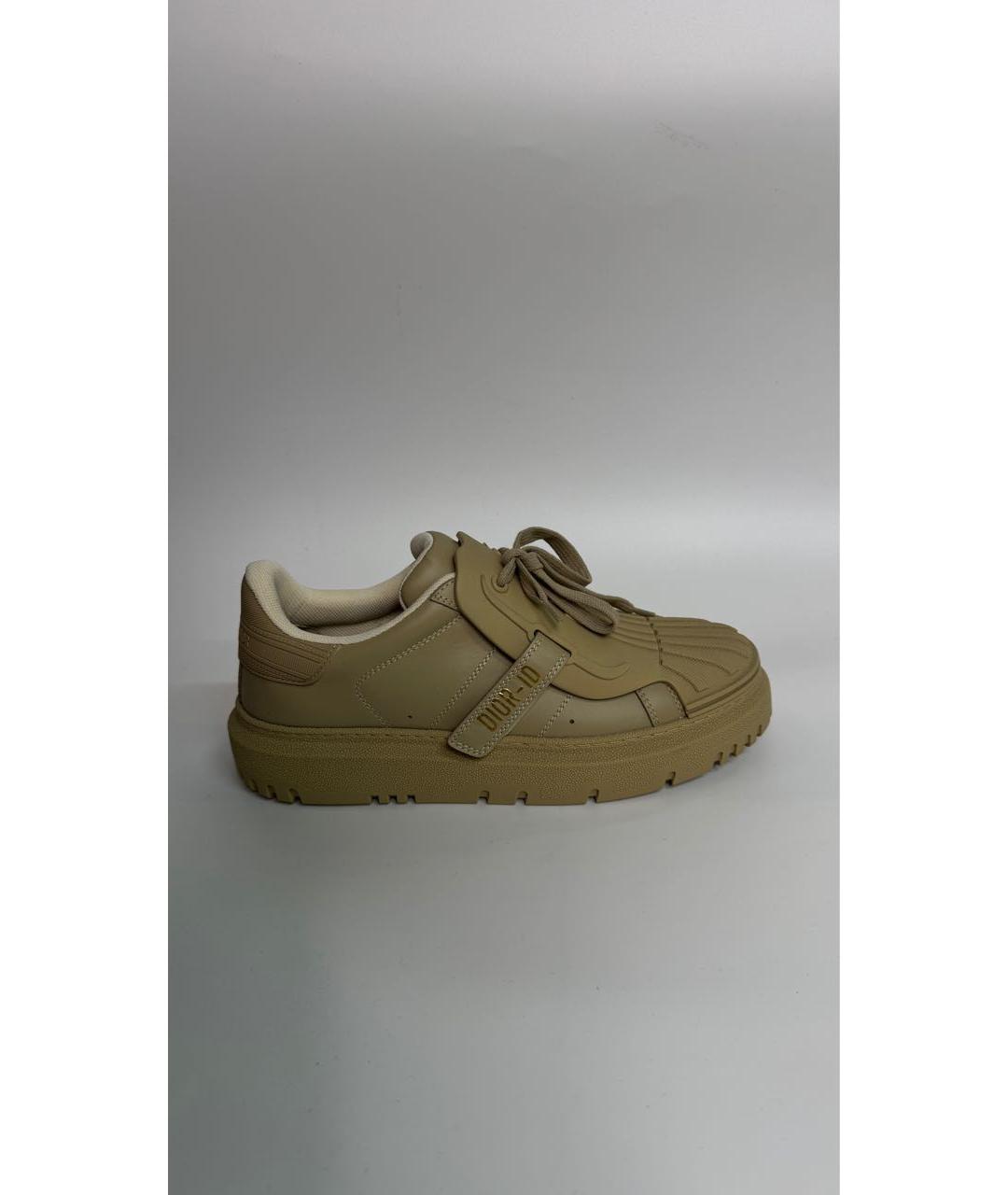 CHRISTIAN DIOR Бежевые кожаные кроссовки, фото 5