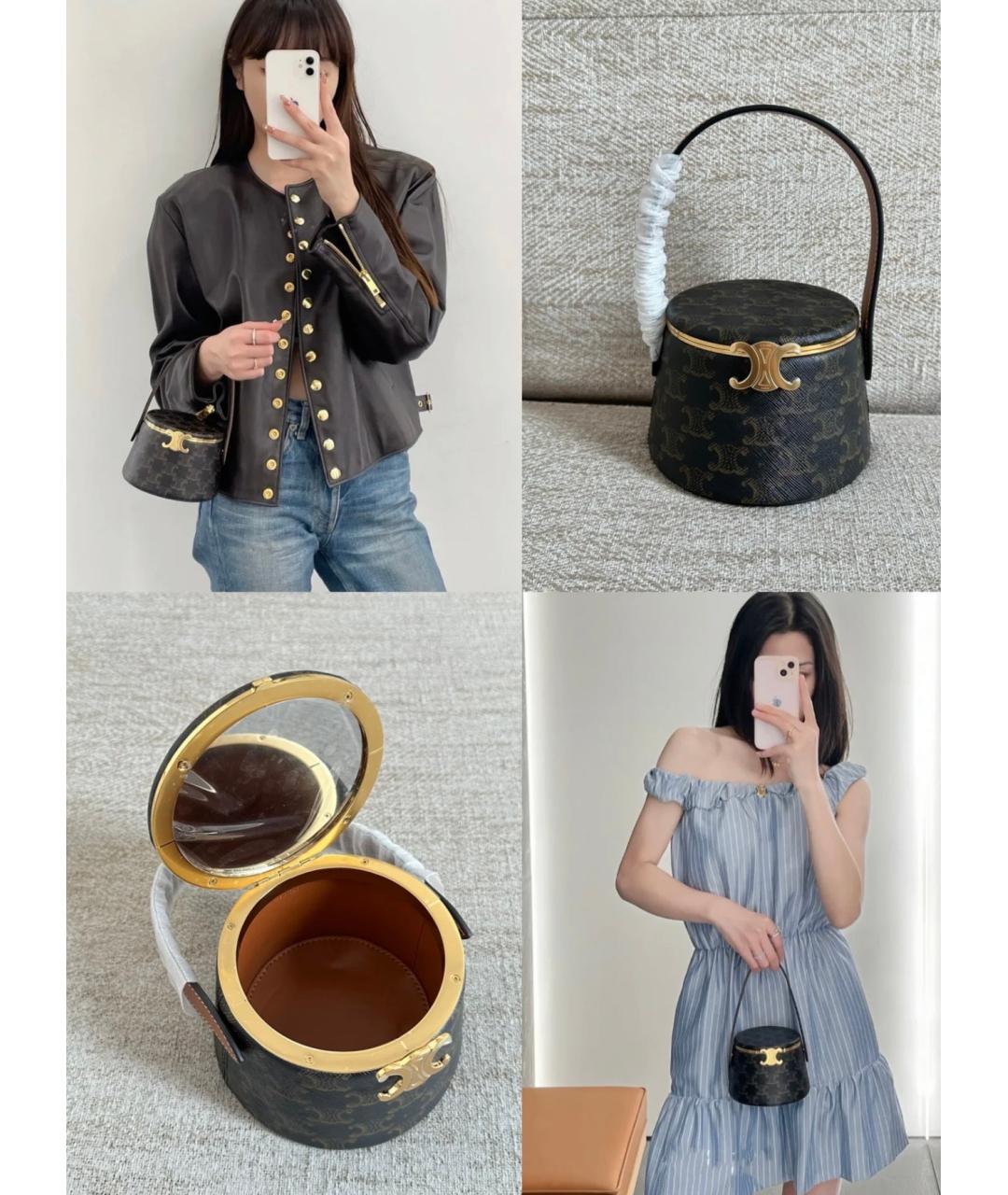 CELINE Черная кожаная сумка через плечо, фото 2