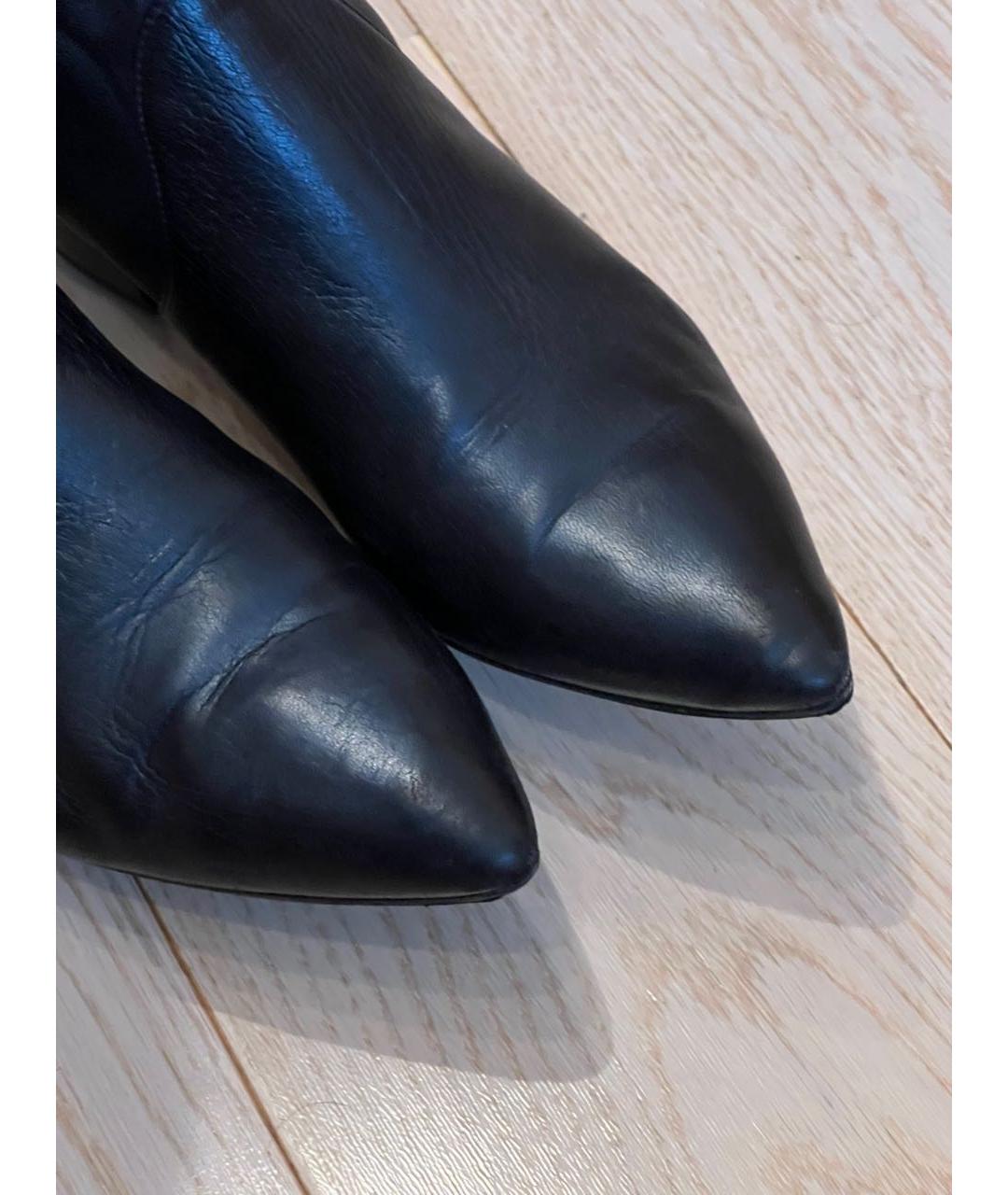 CHANEL Темно-синие кожаные ботфорты, фото 7