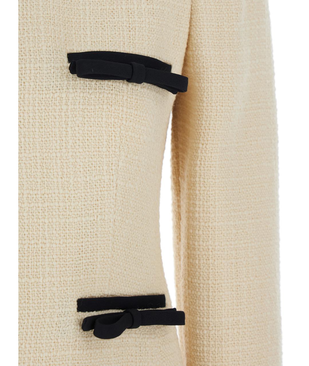 VALENTINO Белое твидовое повседневное платье, фото 3