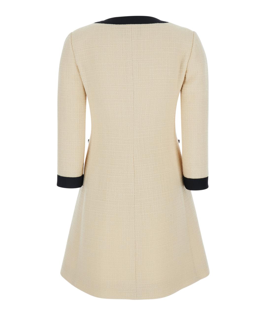 VALENTINO Белое твидовое повседневное платье, фото 2