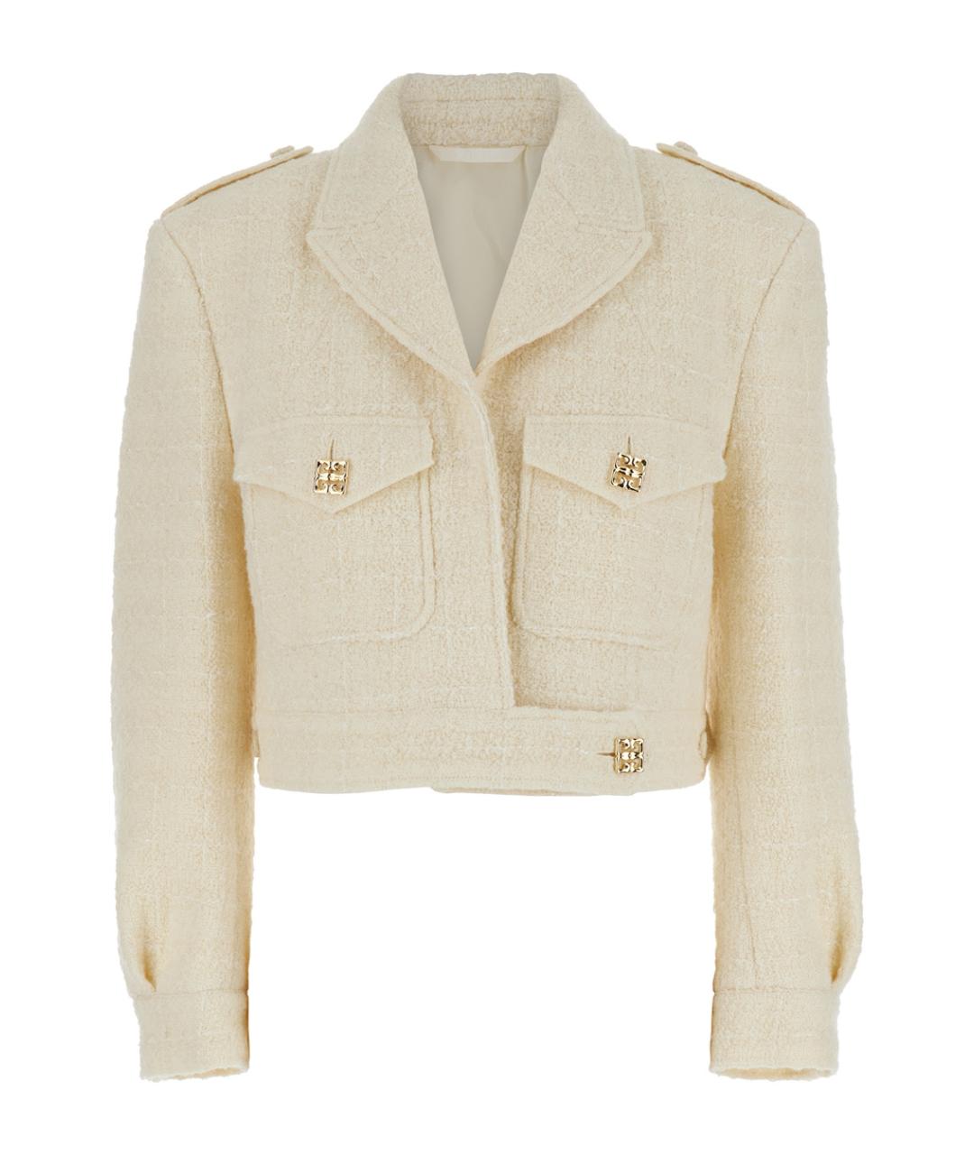 GIVENCHY Белый шерстяной жакет/пиджак, фото 1