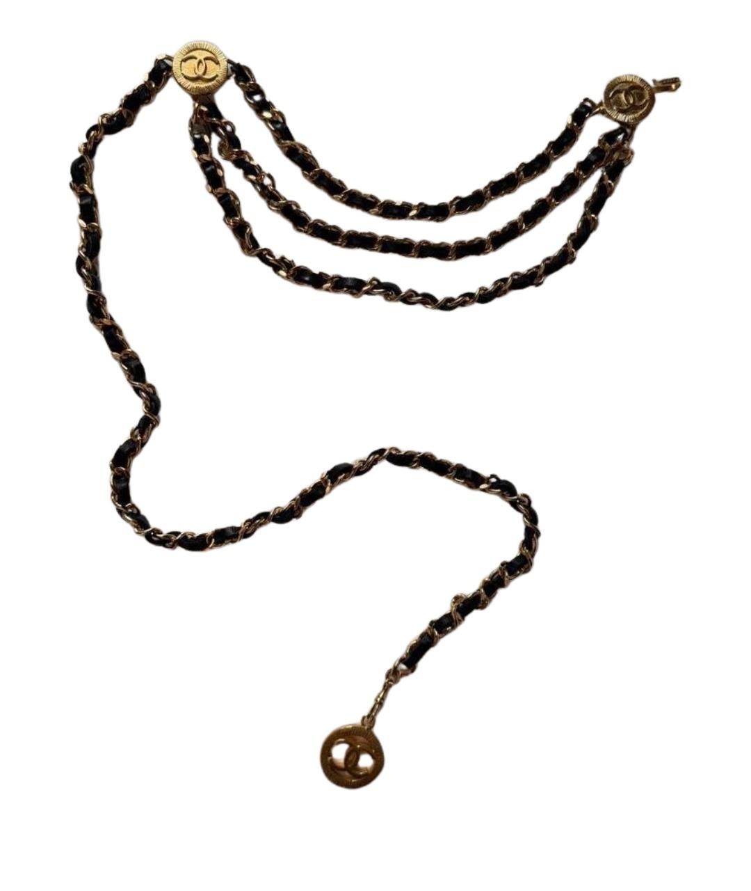 CHANEL Черный кожаный ремень, фото 1