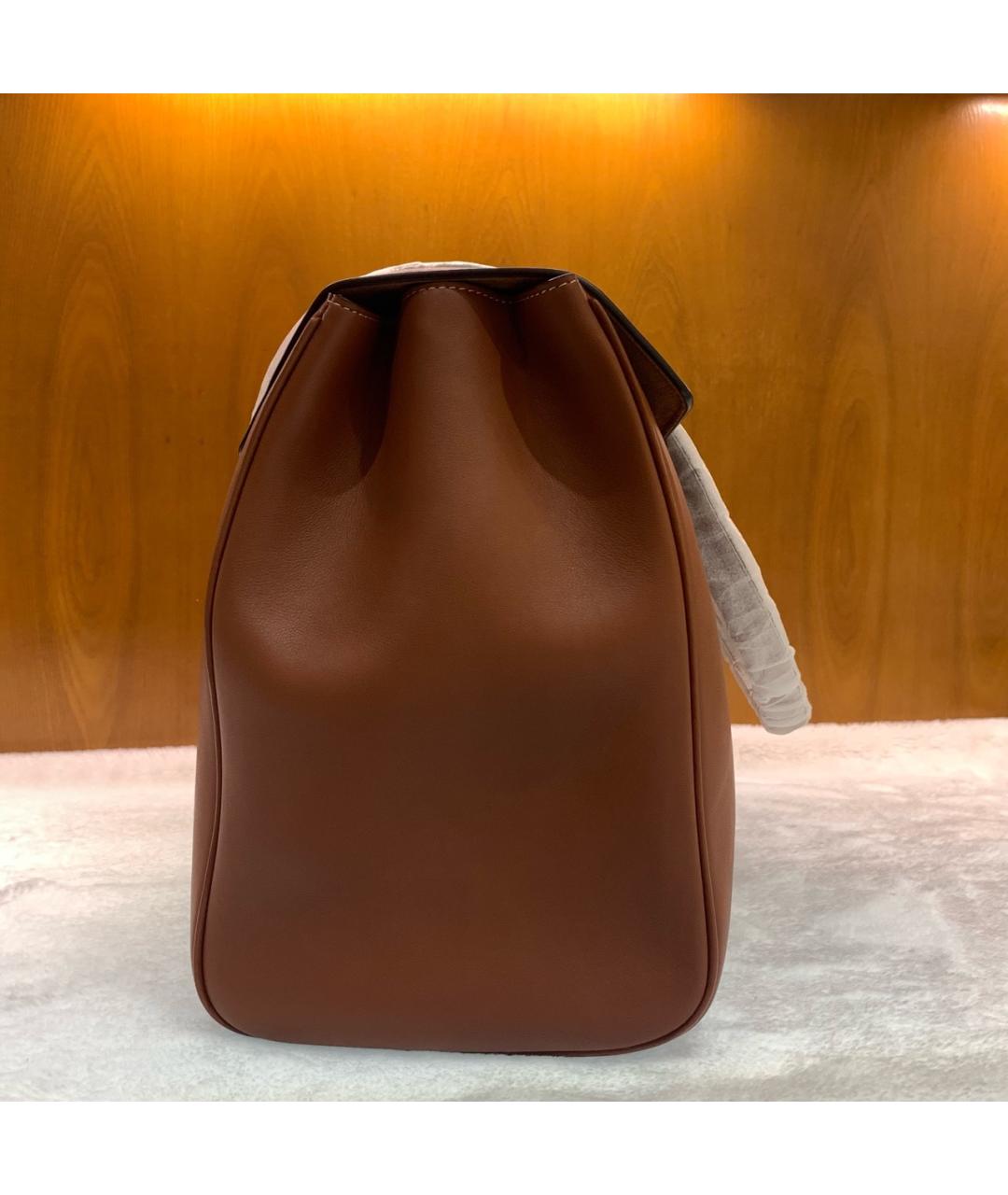 CELINE Коричневая кожаная сумка через плечо, фото 3