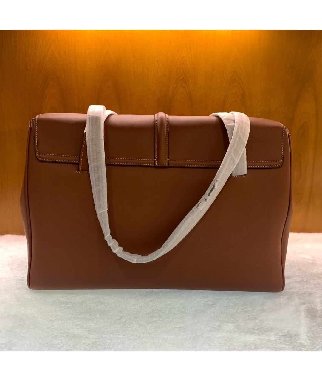 CELINE Коричневая кожаная сумка через плечо, фото 2