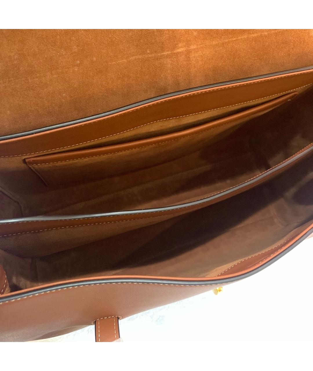 CELINE Коричневая кожаная сумка через плечо, фото 5