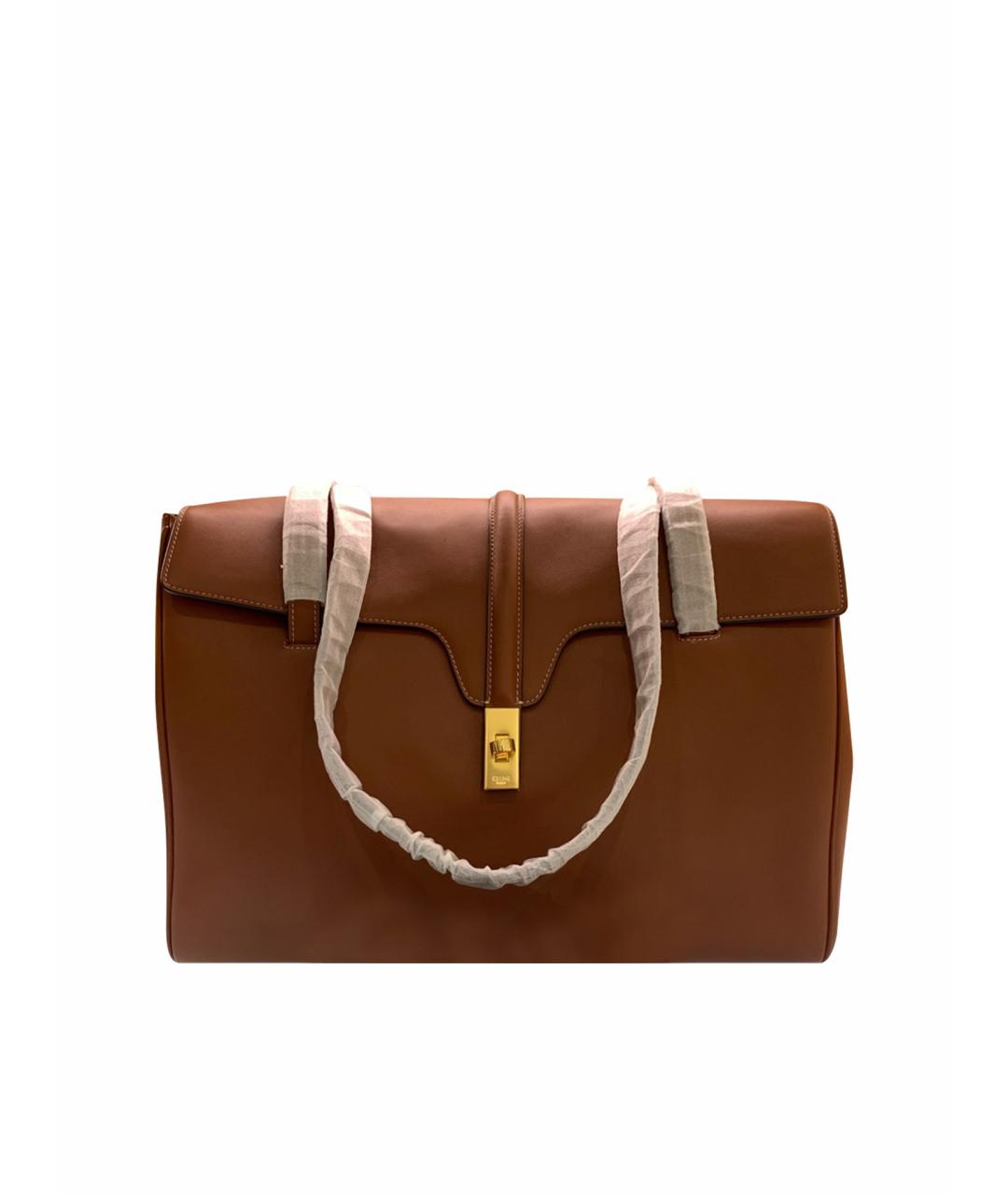 CELINE Коричневая кожаная сумка через плечо, фото 1