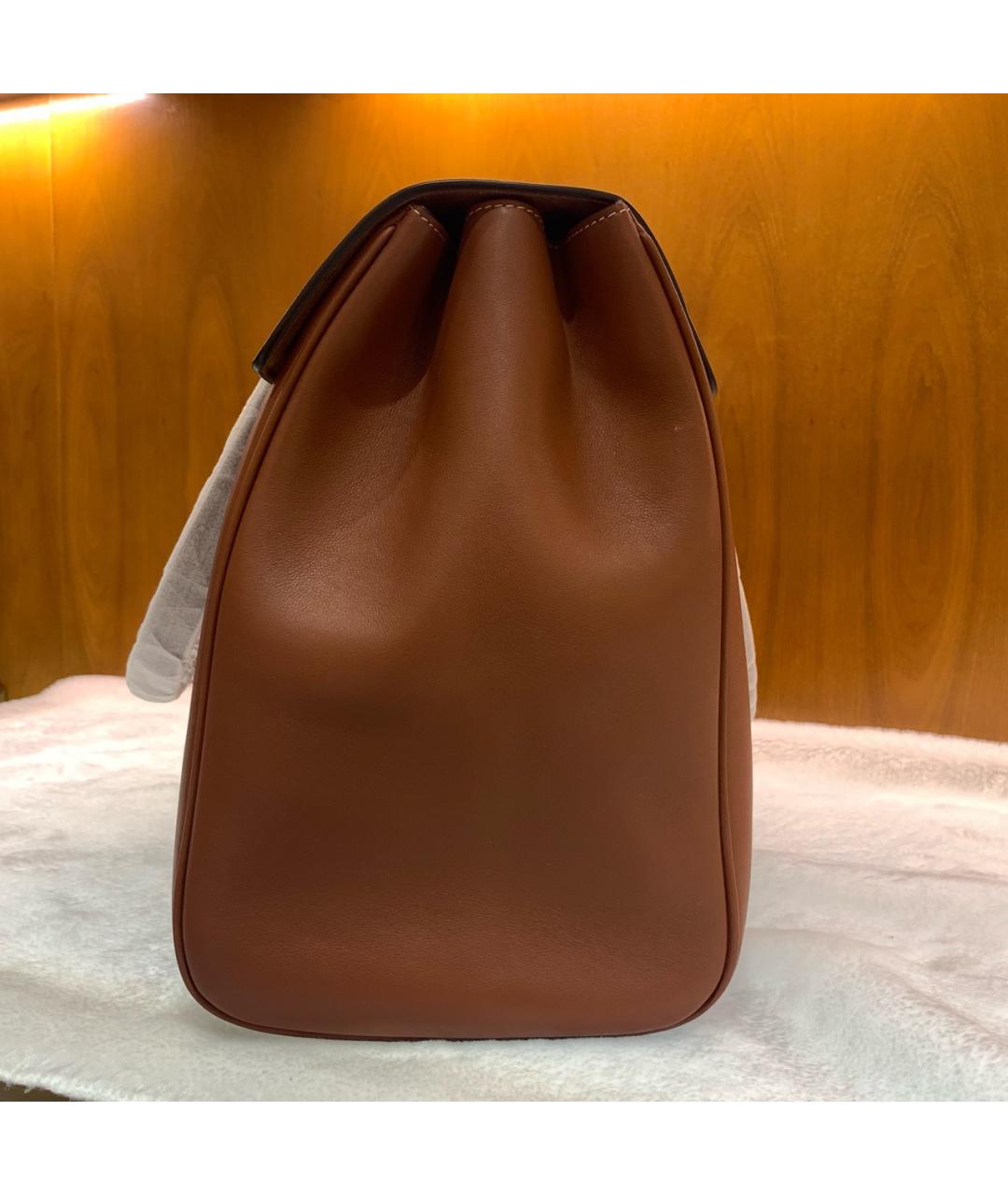 CELINE Коричневая кожаная сумка через плечо, фото 4