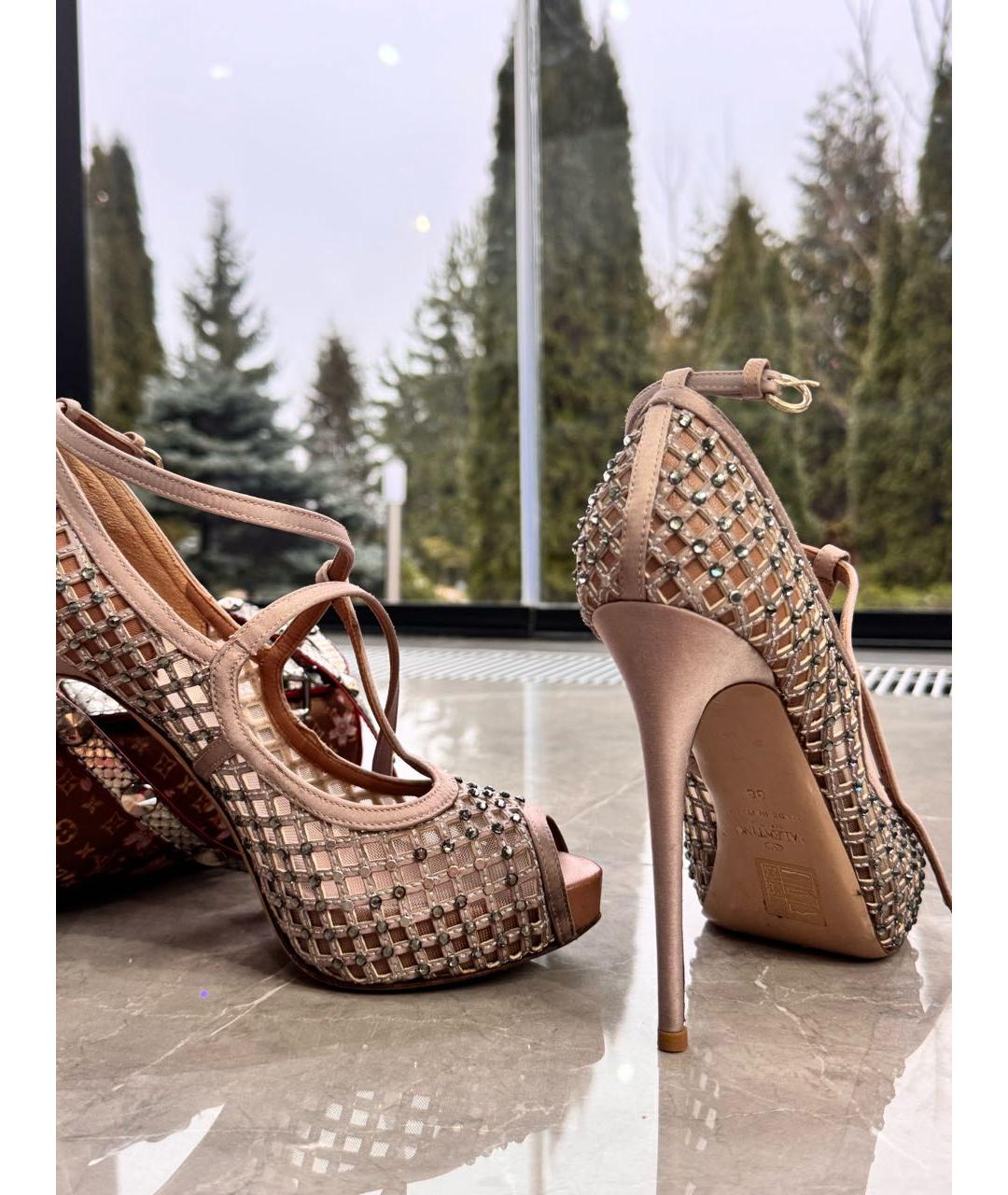 VALENTINO Бежевые текстильные туфли, фото 3