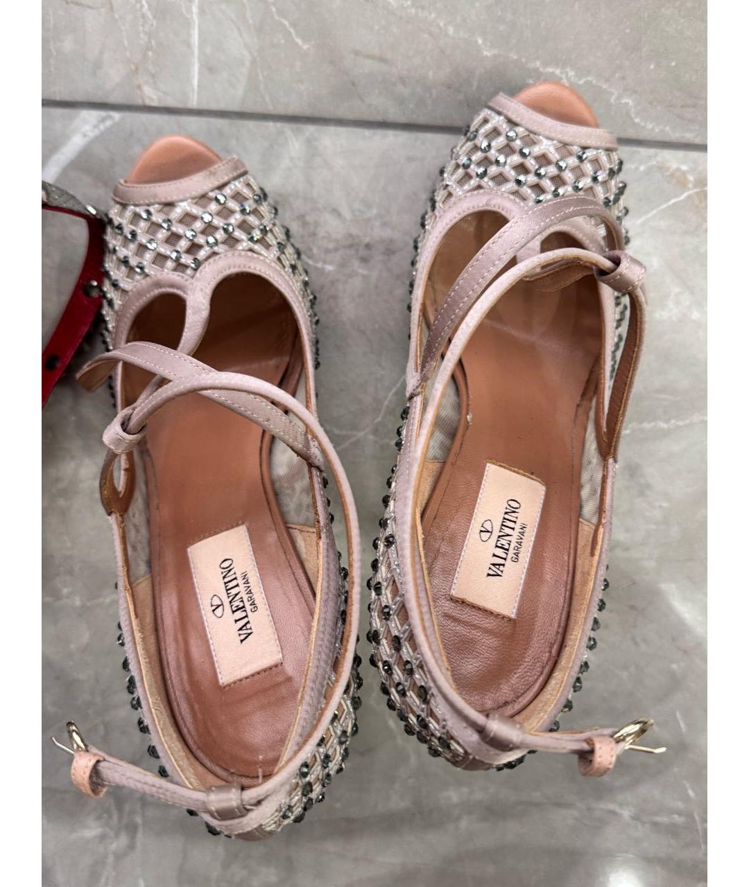 VALENTINO Бежевые текстильные туфли, фото 4