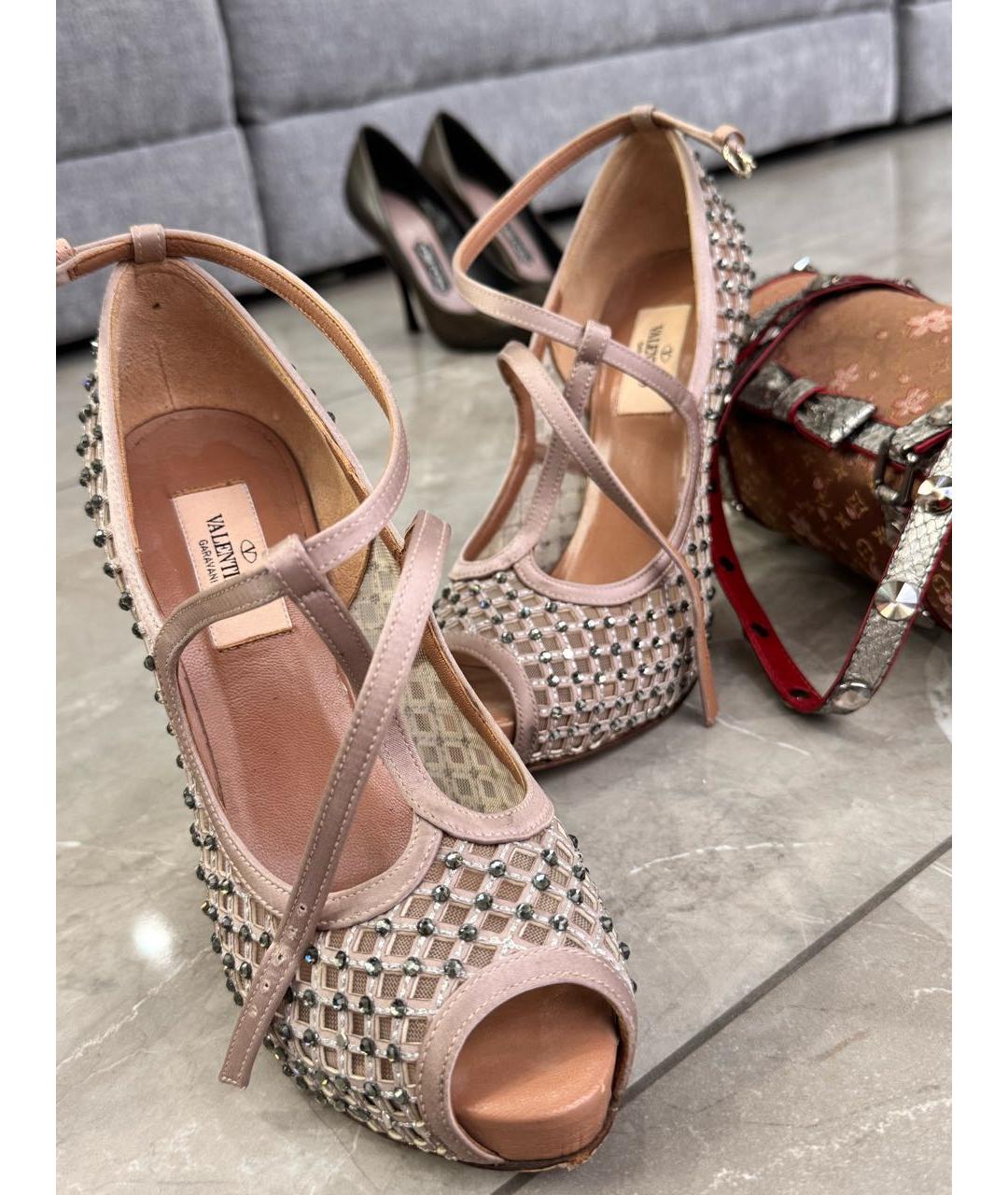 VALENTINO Бежевые текстильные туфли, фото 8