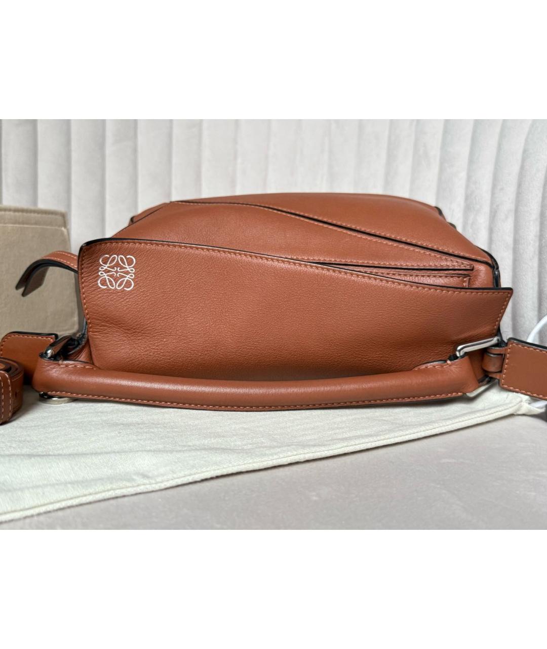 LOEWE Коричневая кожаная сумка через плечо, фото 7