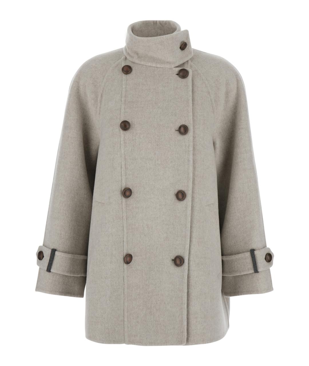 BRUNELLO CUCINELLI Бежевое шерстяное пальто, фото 1