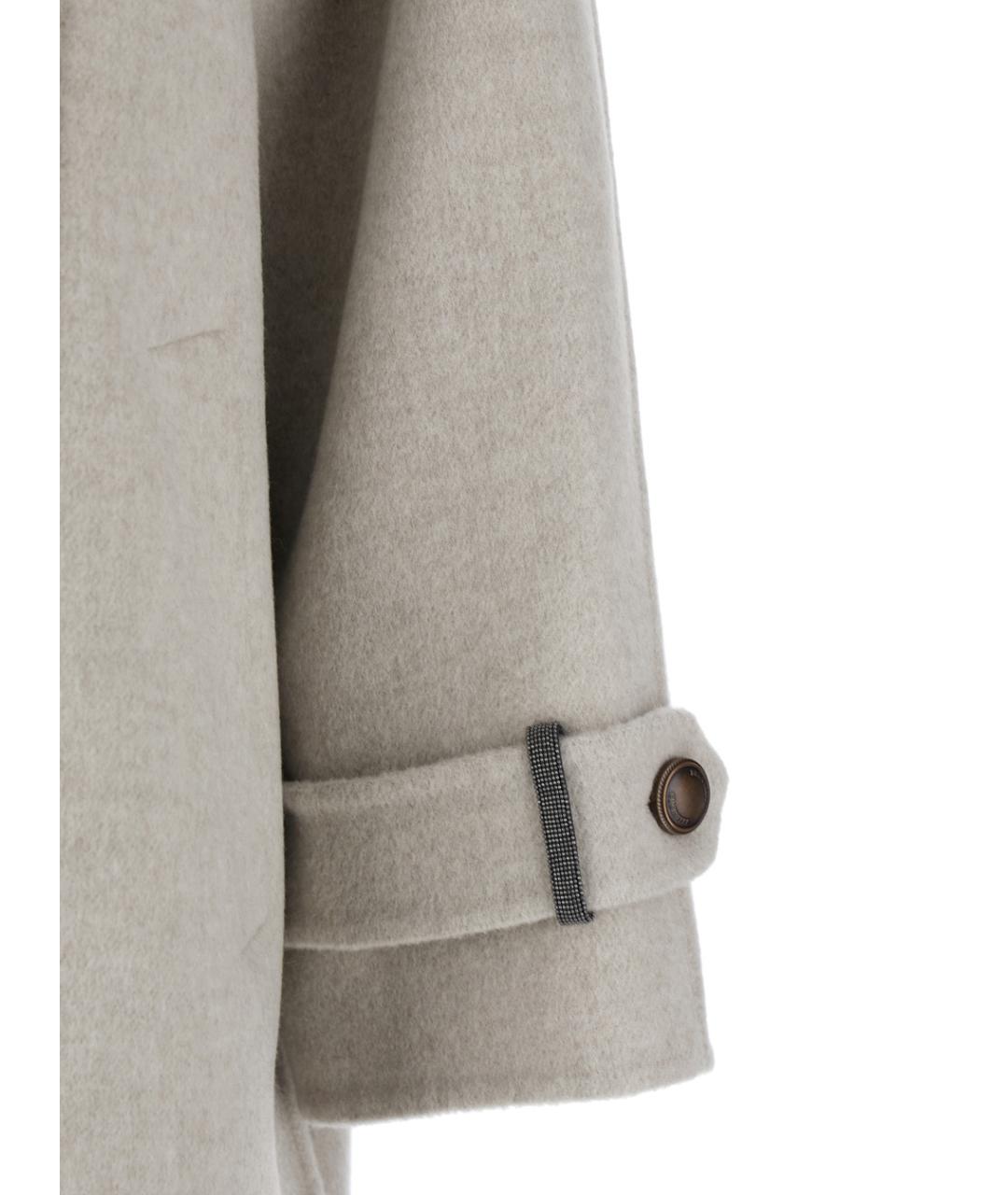 BRUNELLO CUCINELLI Бежевое шерстяное пальто, фото 3
