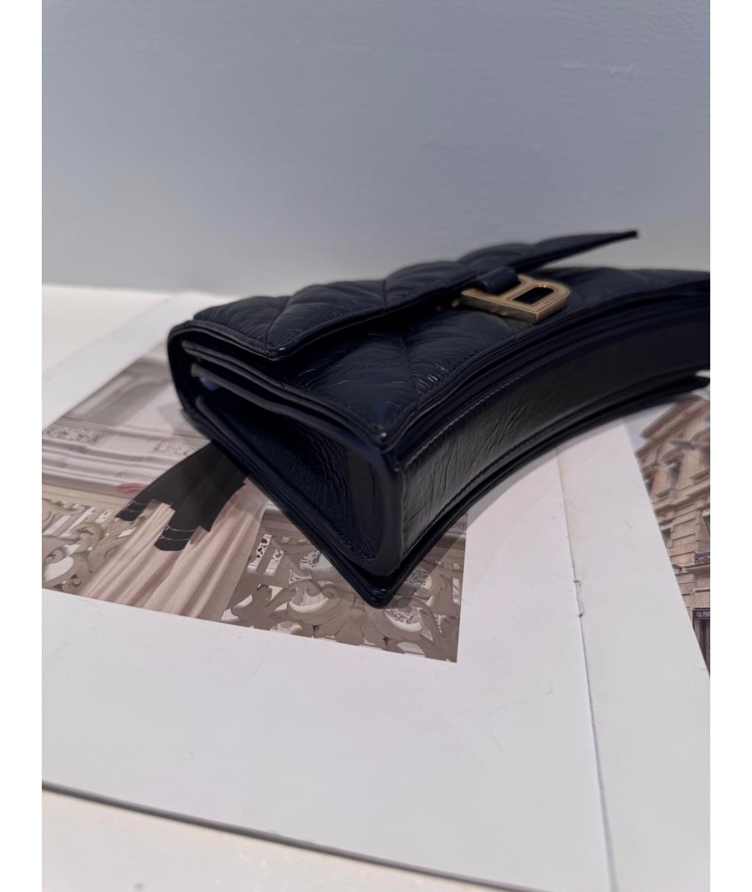 BALENCIAGA Черная кожаная сумка через плечо, фото 8