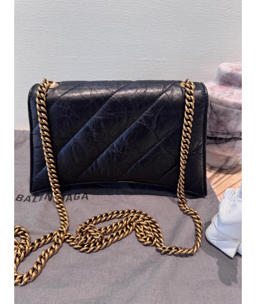BALENCIAGA Черная кожаная сумка через плечо, фото 3
