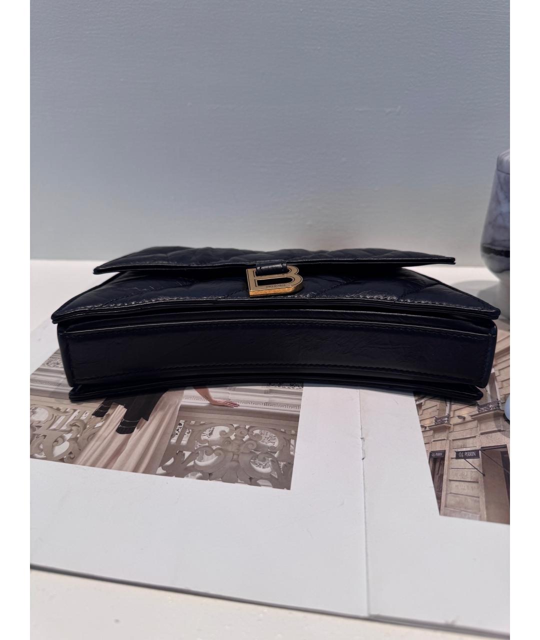 BALENCIAGA Черная кожаная сумка через плечо, фото 6