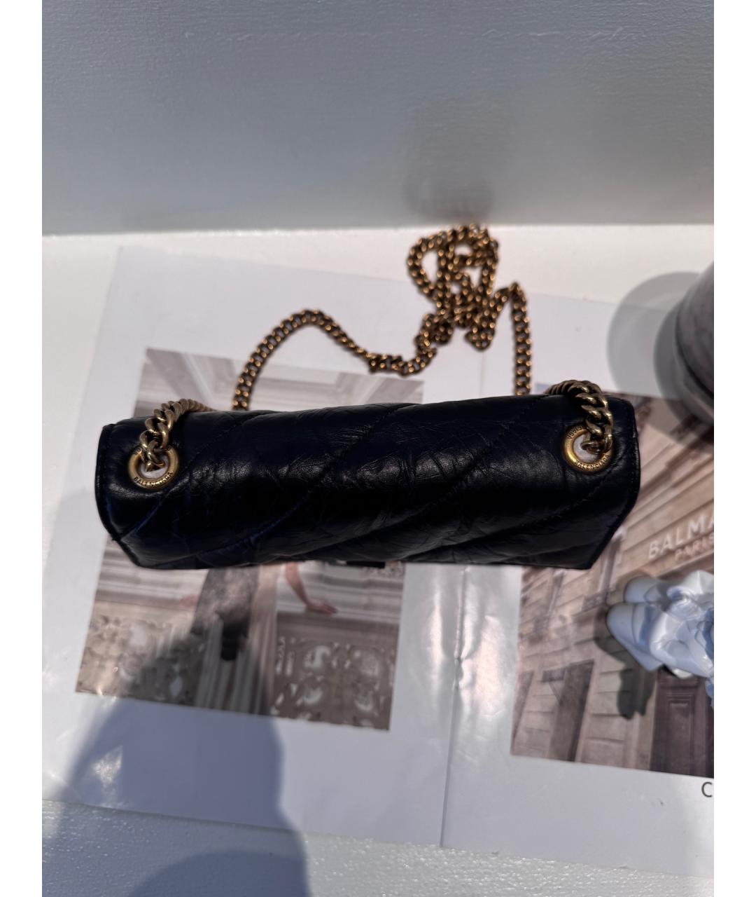 BALENCIAGA Черная кожаная сумка через плечо, фото 5