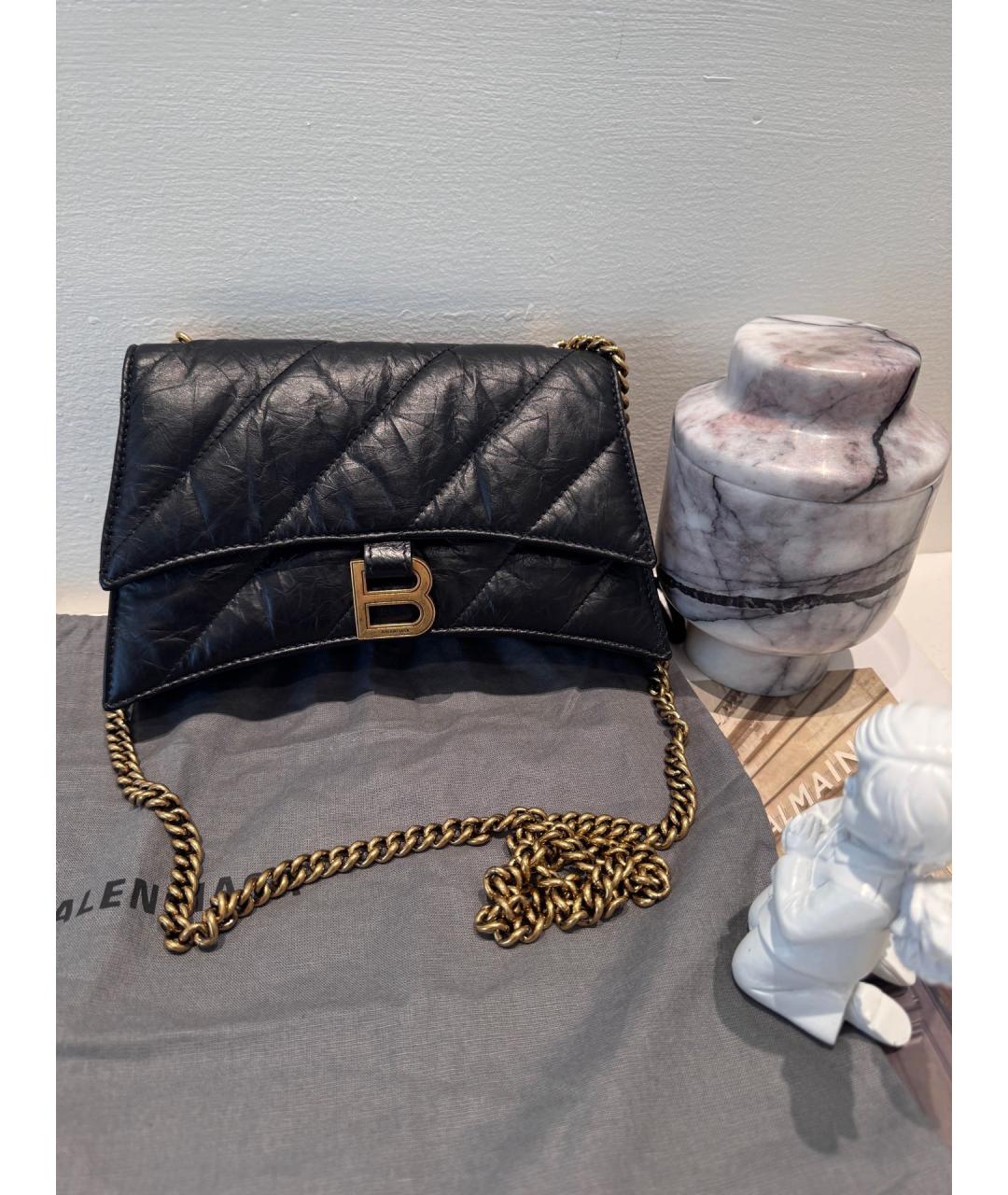 BALENCIAGA Черная кожаная сумка через плечо, фото 10