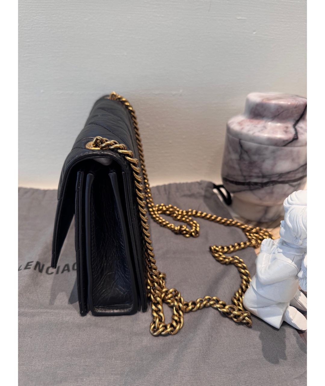 BALENCIAGA Черная кожаная сумка через плечо, фото 2