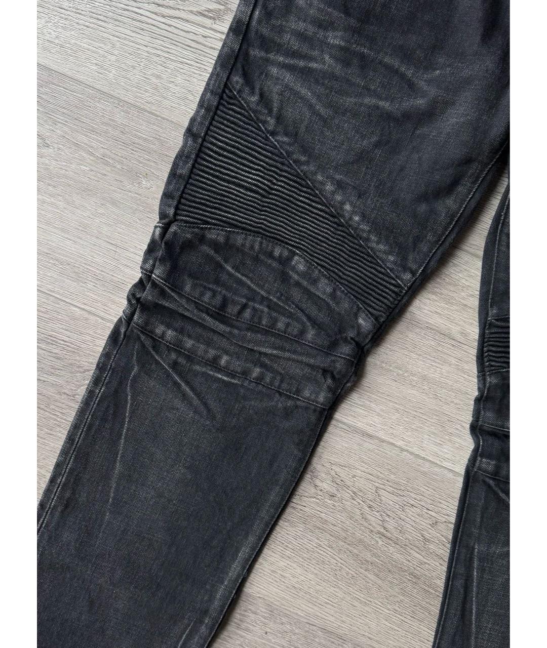 BALMAIN Антрацитовые хлопковые джинсы скинни, фото 2