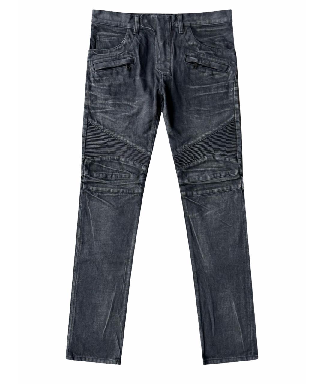BALMAIN Антрацитовые хлопковые джинсы скинни, фото 9