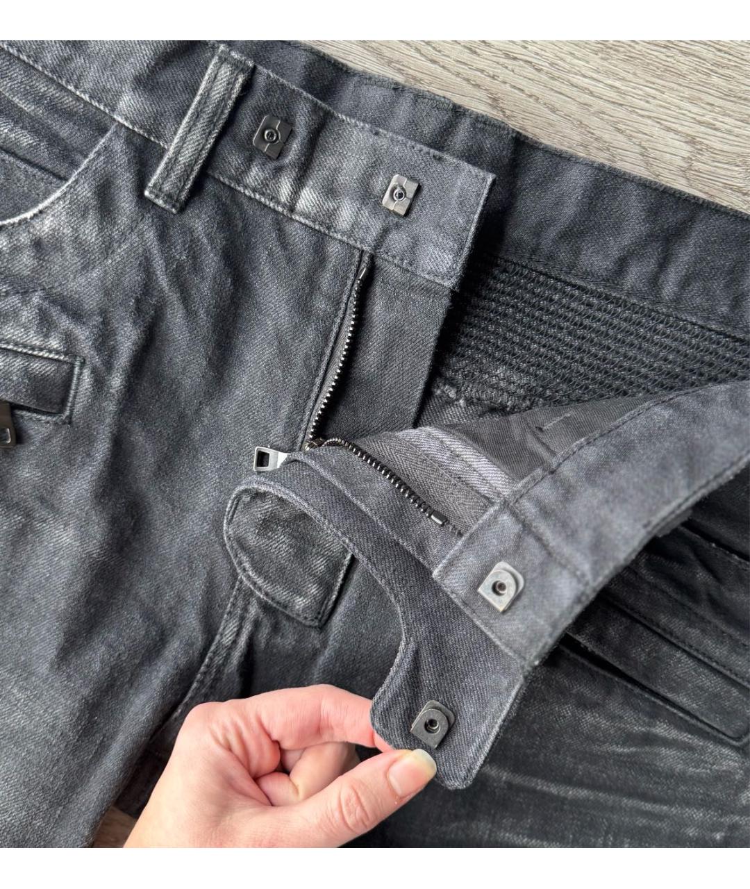 BALMAIN Антрацитовые хлопковые джинсы скинни, фото 4