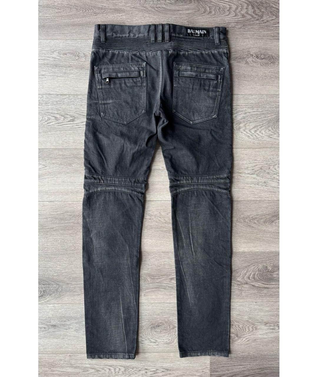BALMAIN Антрацитовые хлопковые джинсы скинни, фото 7