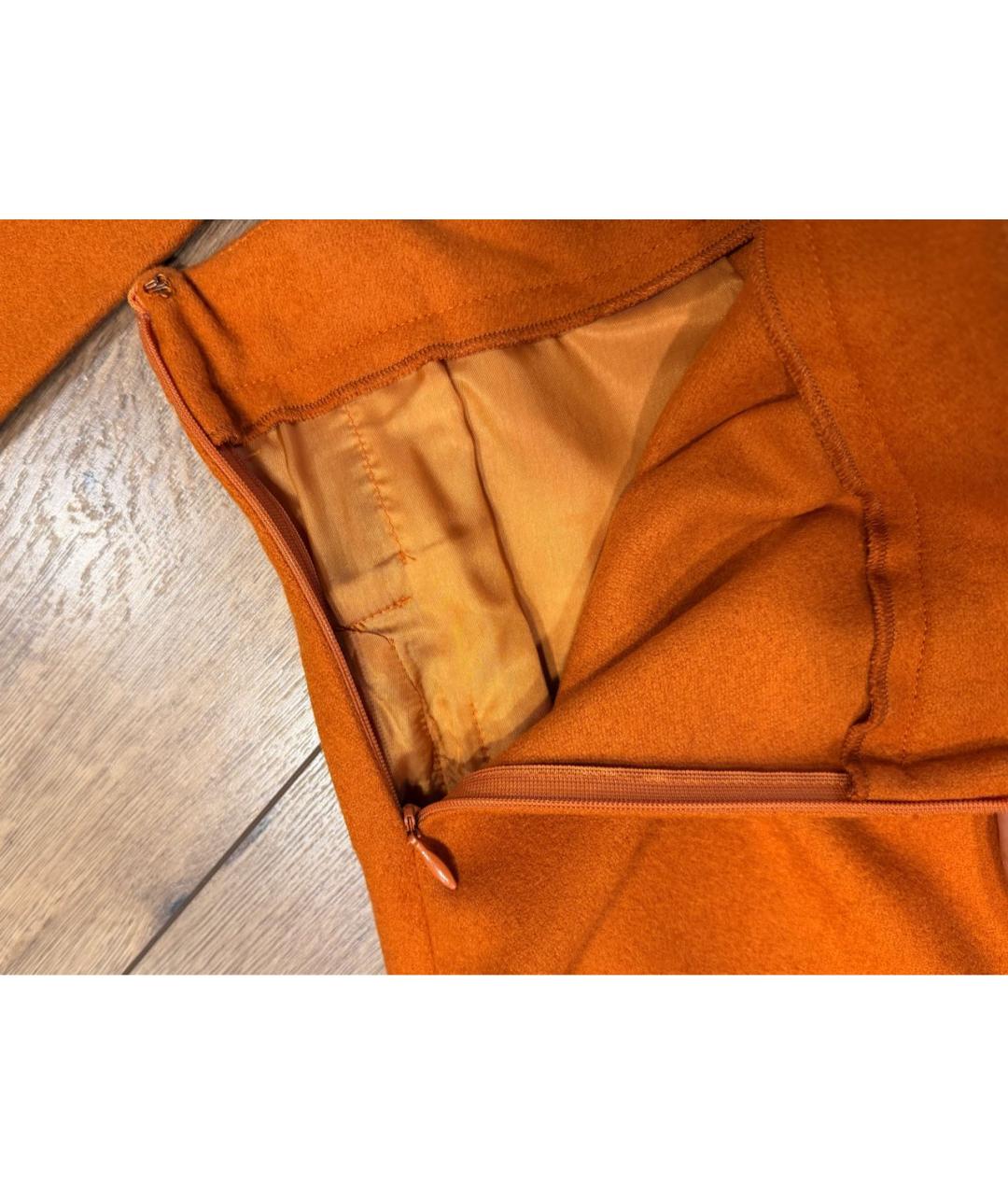 ALBERTA FERRETTI Оранжевый шерстяной костюм с юбками, фото 5