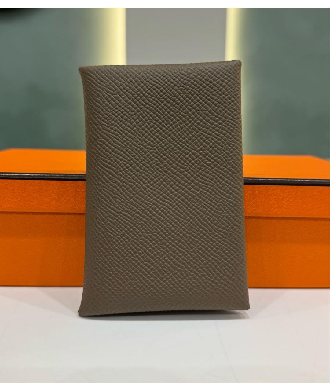 HERMES Бежевый кожаный кардхолдер, фото 2