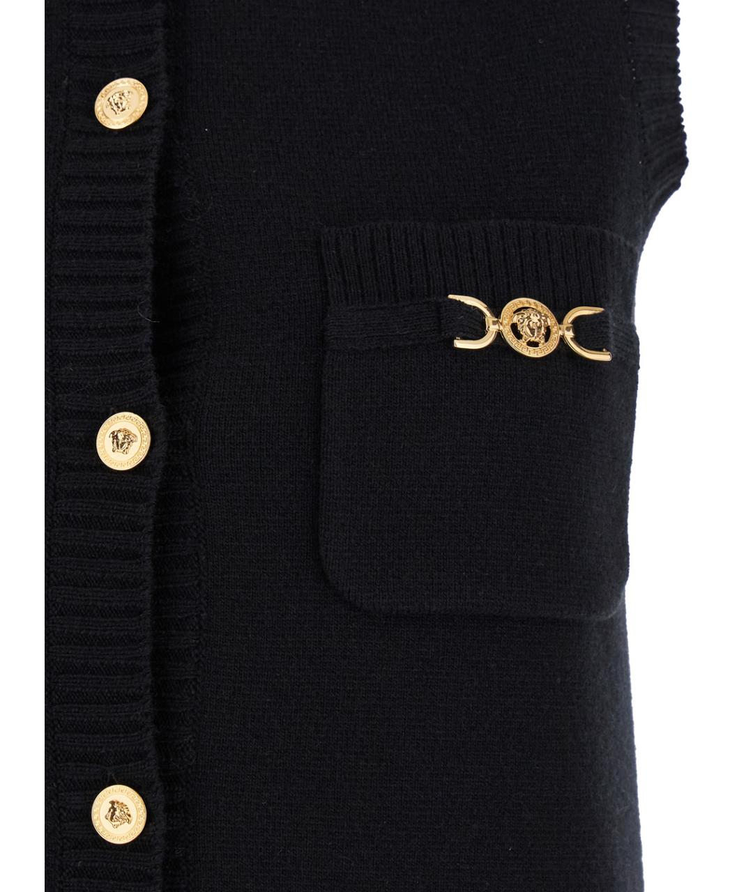 VERSACE Черное шерстяное повседневное платье, фото 3