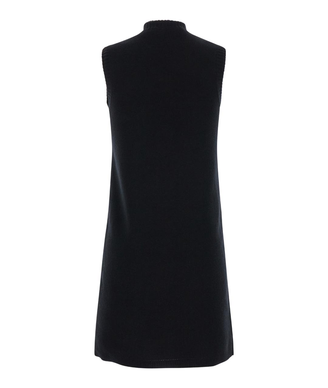 VERSACE Черное шерстяное повседневное платье, фото 2