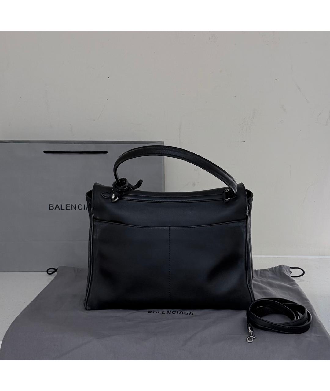 BALENCIAGA Черная кожаная сумка через плечо, фото 4