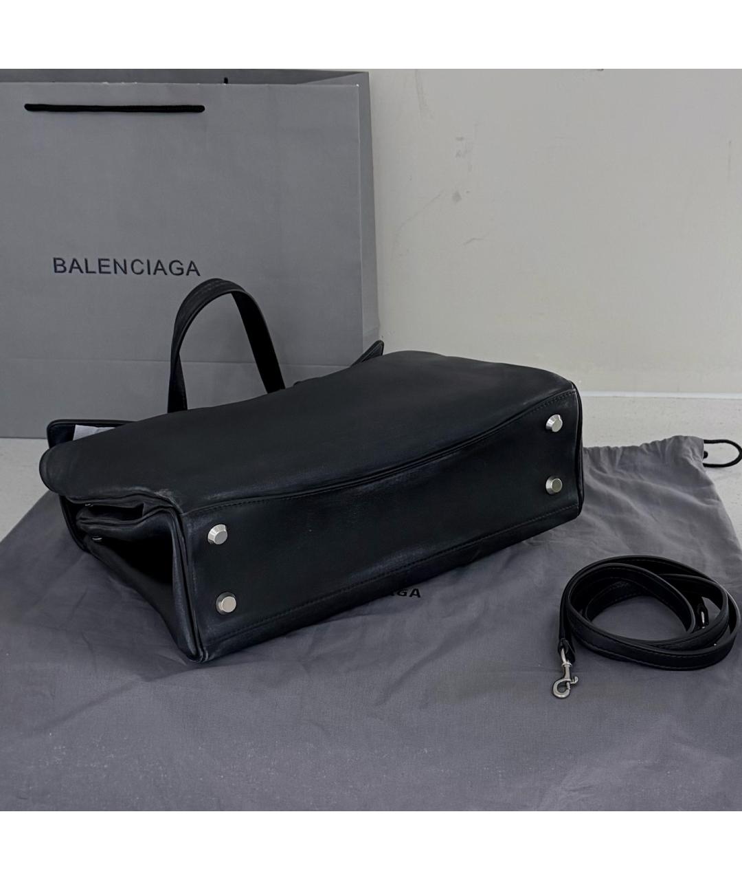 BALENCIAGA Черная кожаная сумка через плечо, фото 5