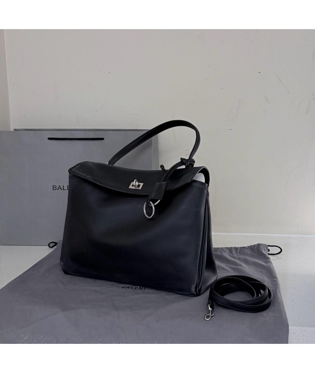 BALENCIAGA Черная кожаная сумка через плечо, фото 3