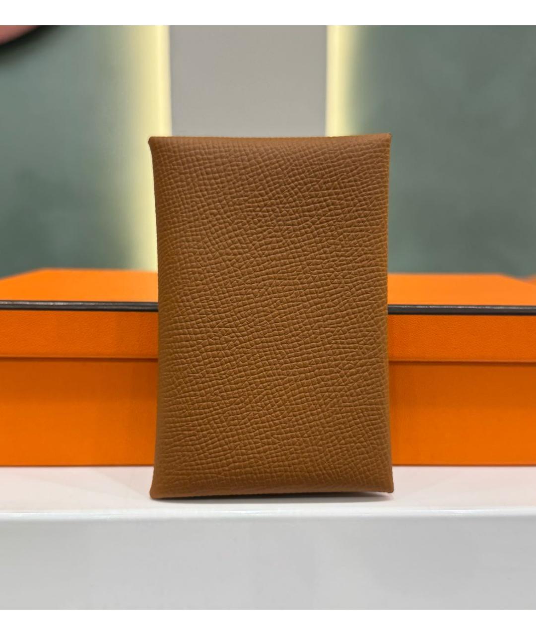 HERMES Коричневый кожаный кардхолдер, фото 2