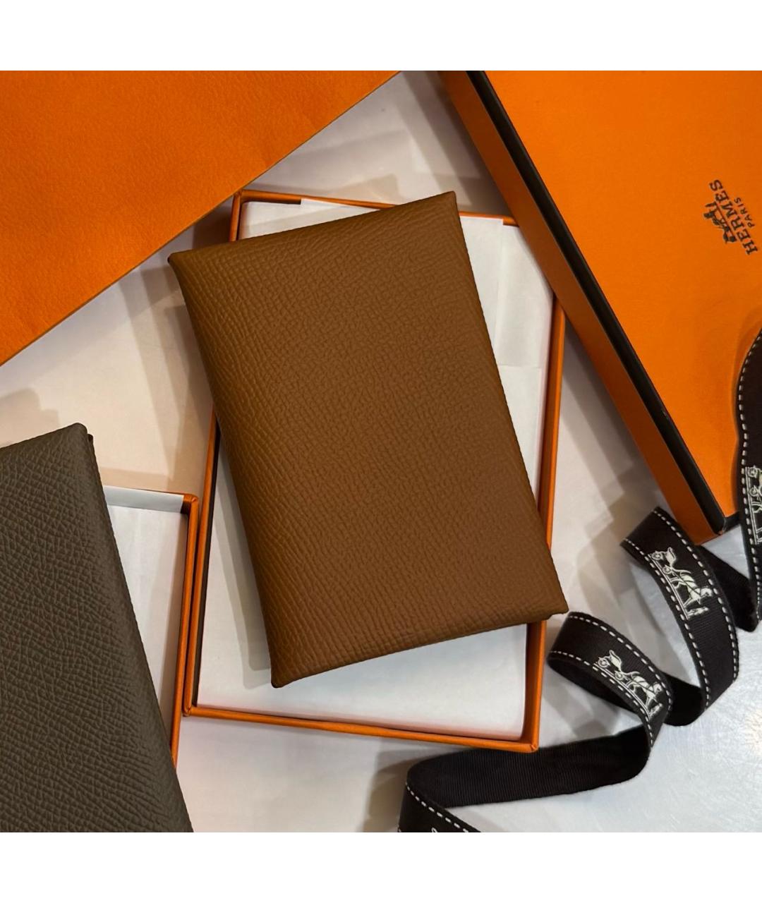 HERMES Коричневый кожаный кардхолдер, фото 6