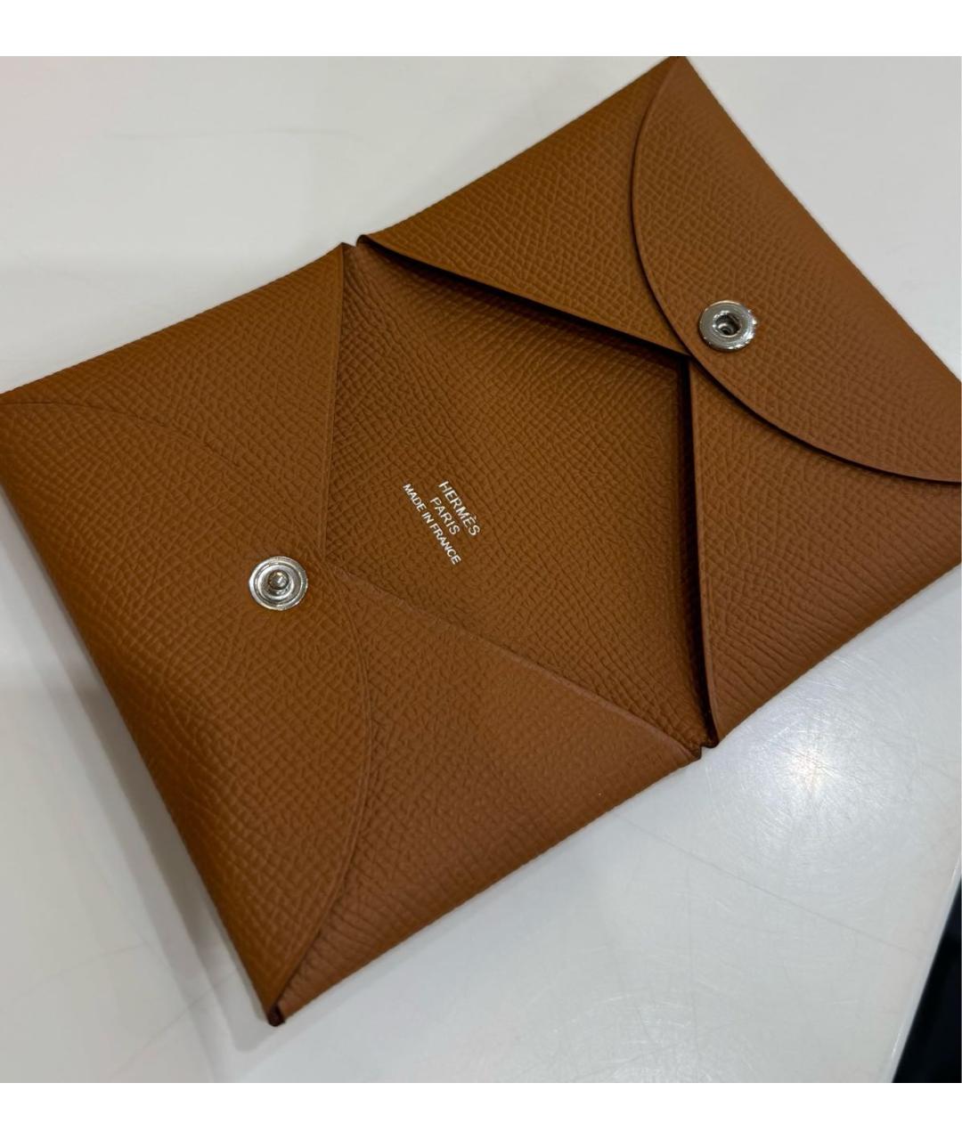 HERMES Коричневый кожаный кардхолдер, фото 3