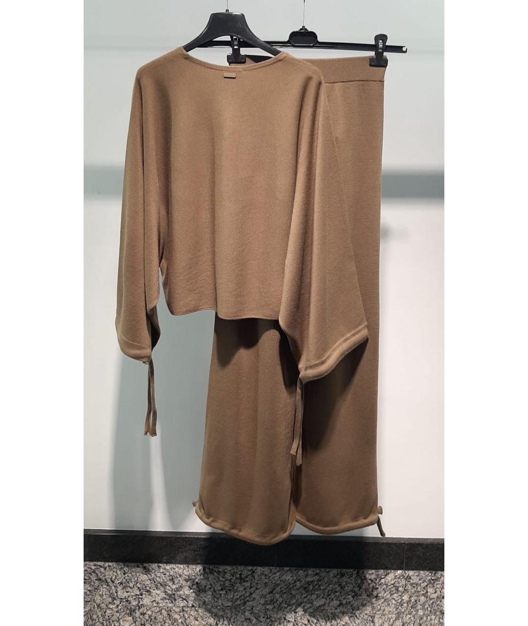 MAX MARA Коричневый шерстяной костюм с брюками, фото 2