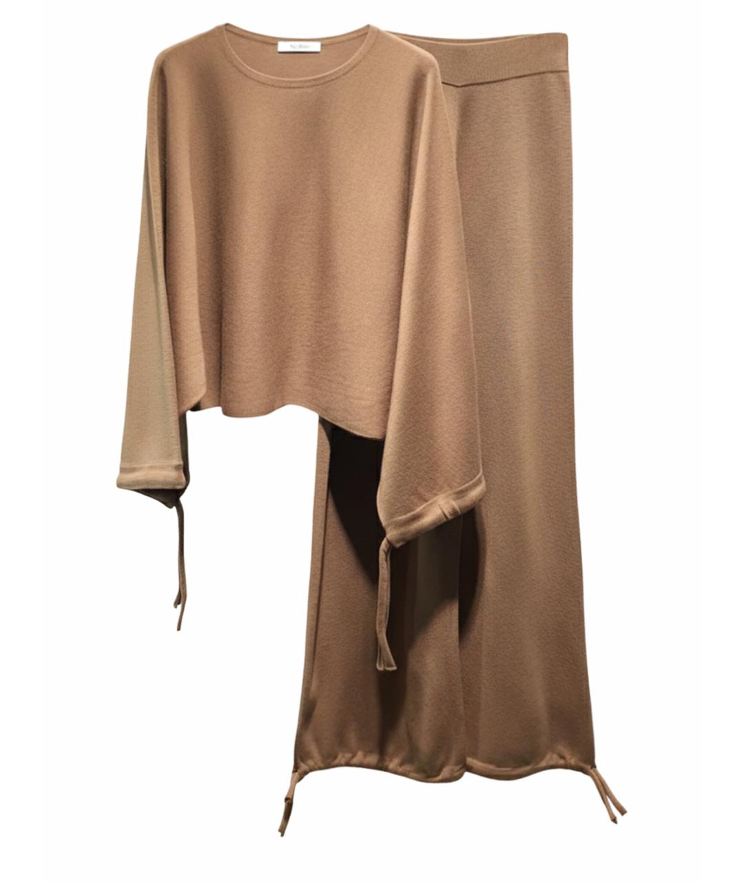 MAX MARA Коричневый шерстяной костюм с брюками, фото 1