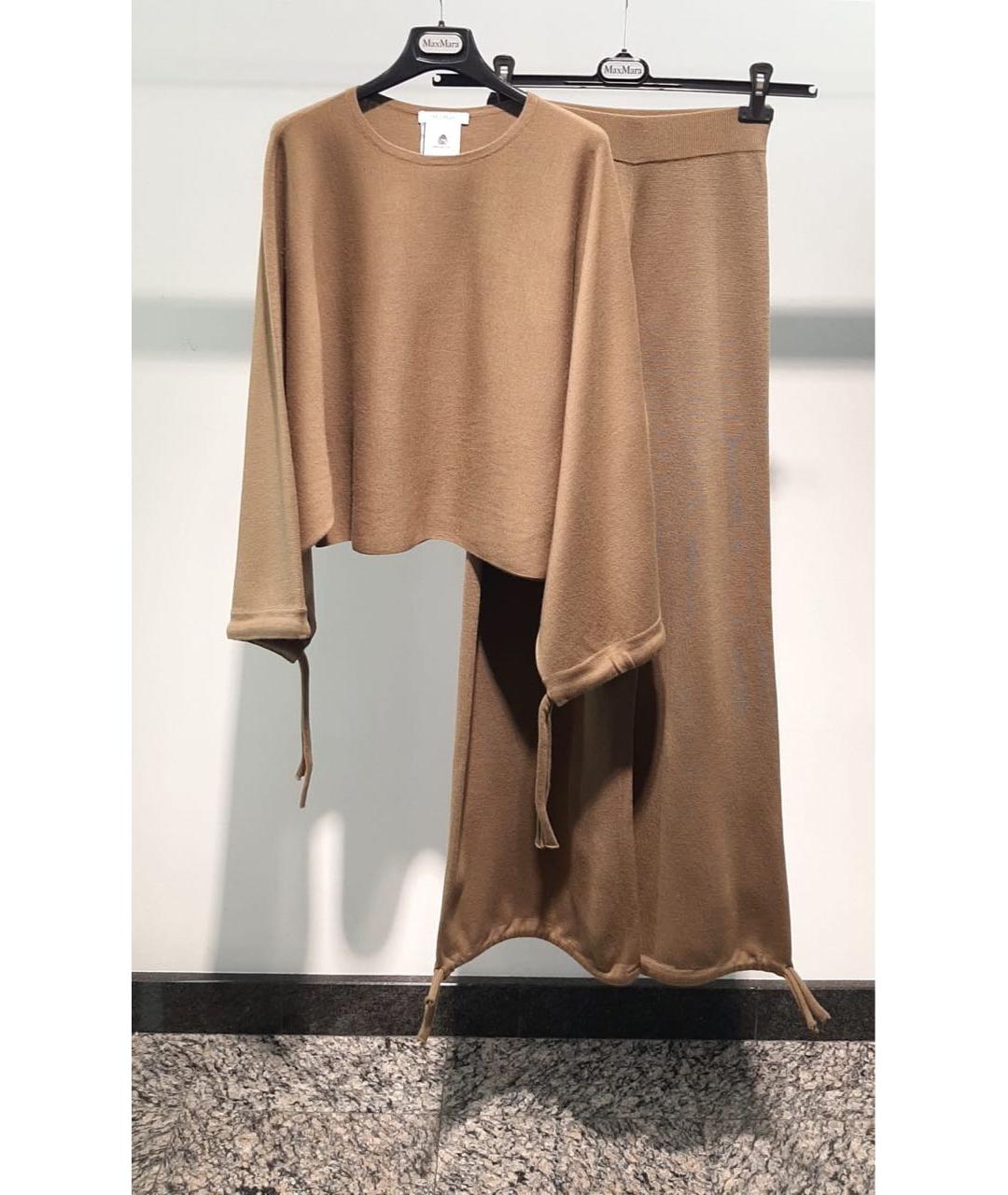 MAX MARA Коричневый шерстяной костюм с брюками, фото 3