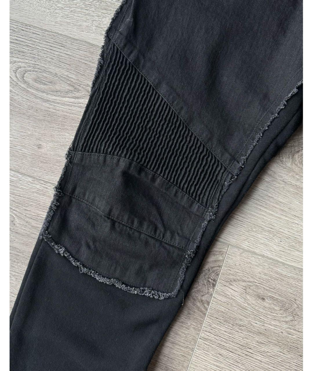 BALMAIN Черные хлопко-эластановые повседневные брюки, фото 7