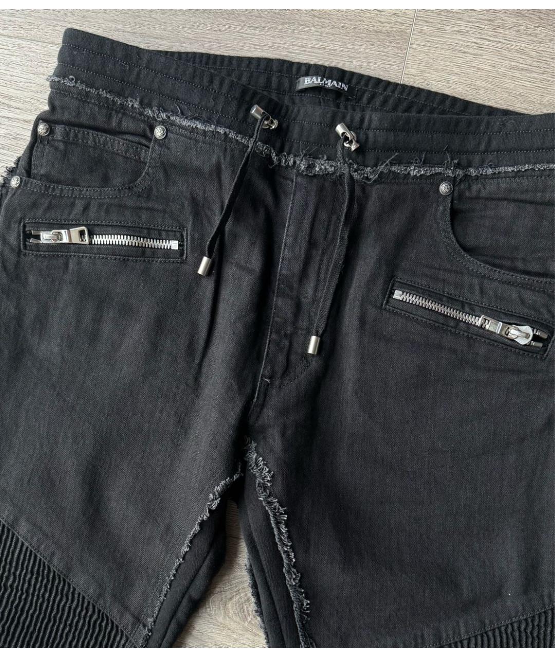 BALMAIN Черные хлопко-эластановые повседневные брюки, фото 3