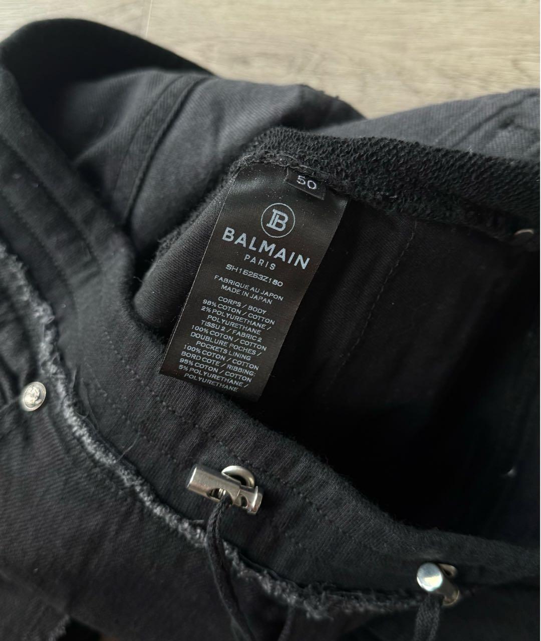 BALMAIN Черные хлопко-эластановые повседневные брюки, фото 6