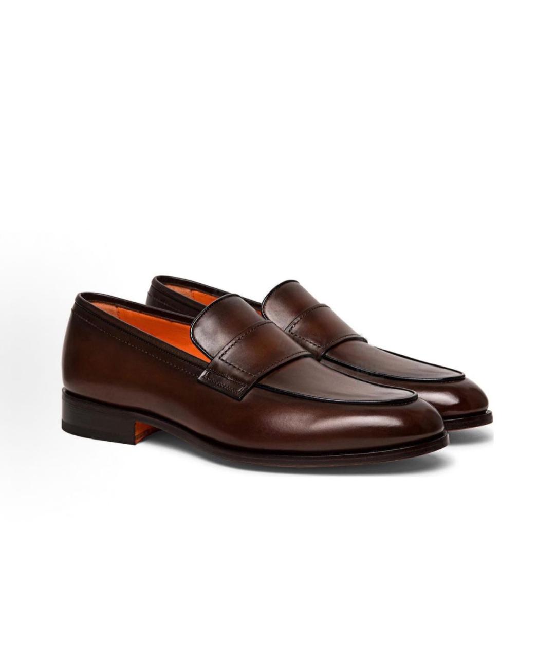 SANTONI Коричневые кожаные туфли, фото 3