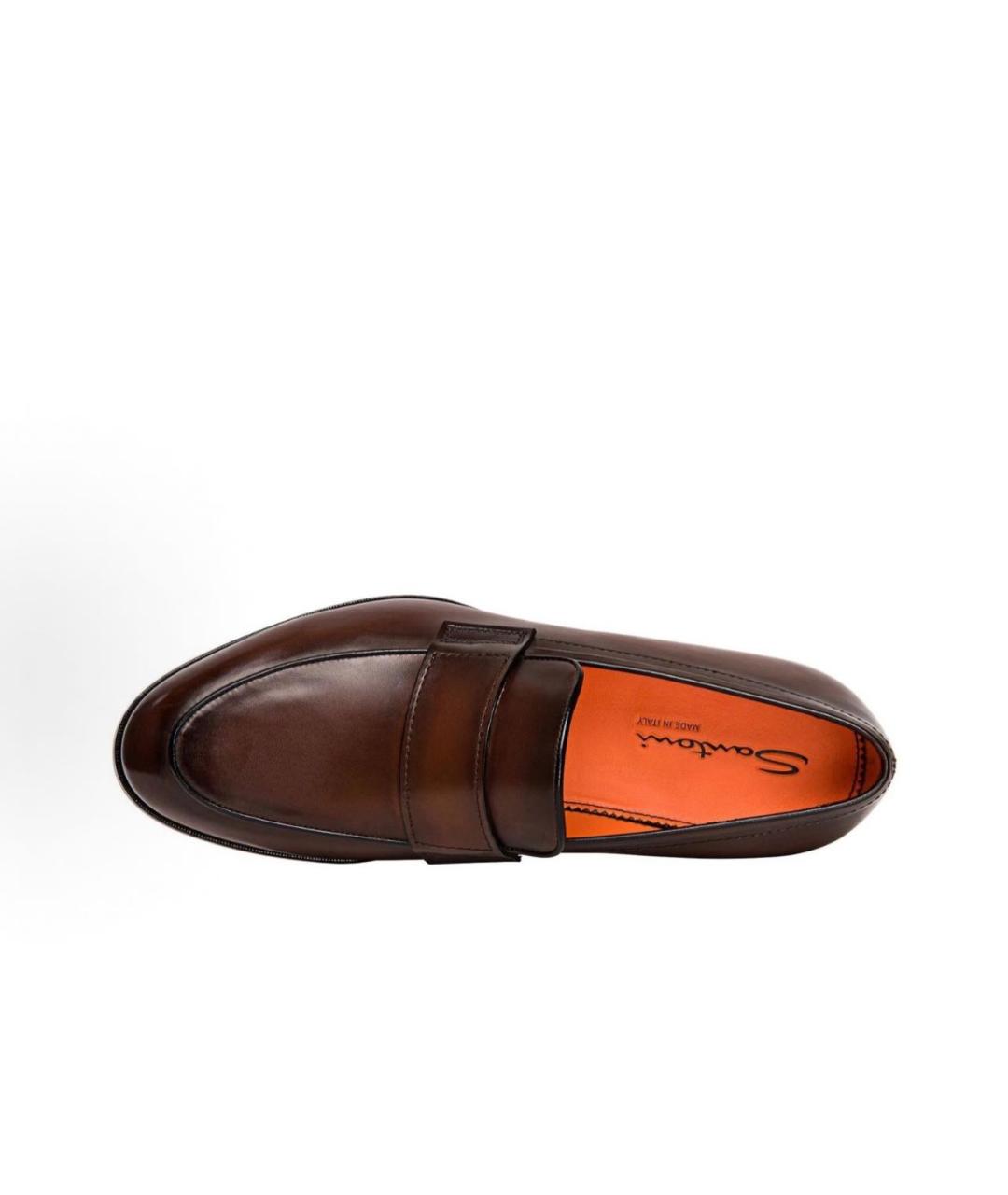 SANTONI Коричневые кожаные туфли, фото 3