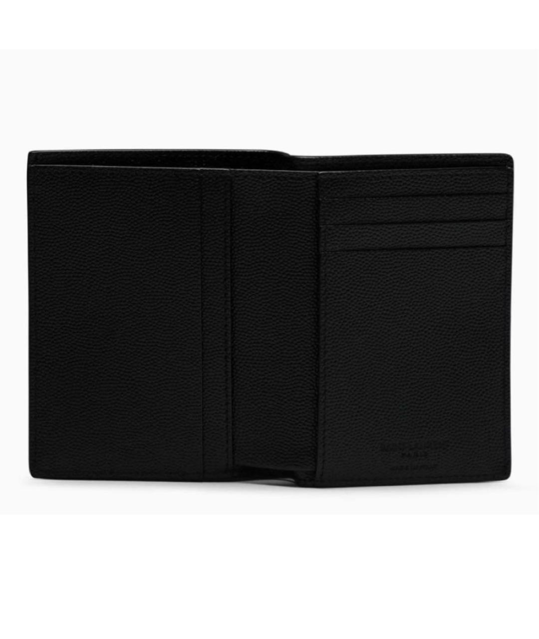 SAINT LAURENT Черный кожаный кошелек, фото 2